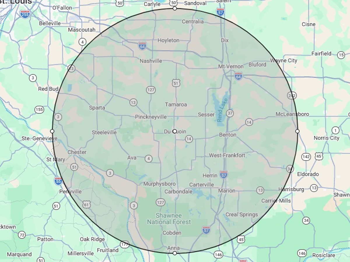 Real Spect Home Inspections service area &mdash; De Soto and surrounding Southern Illinois communities